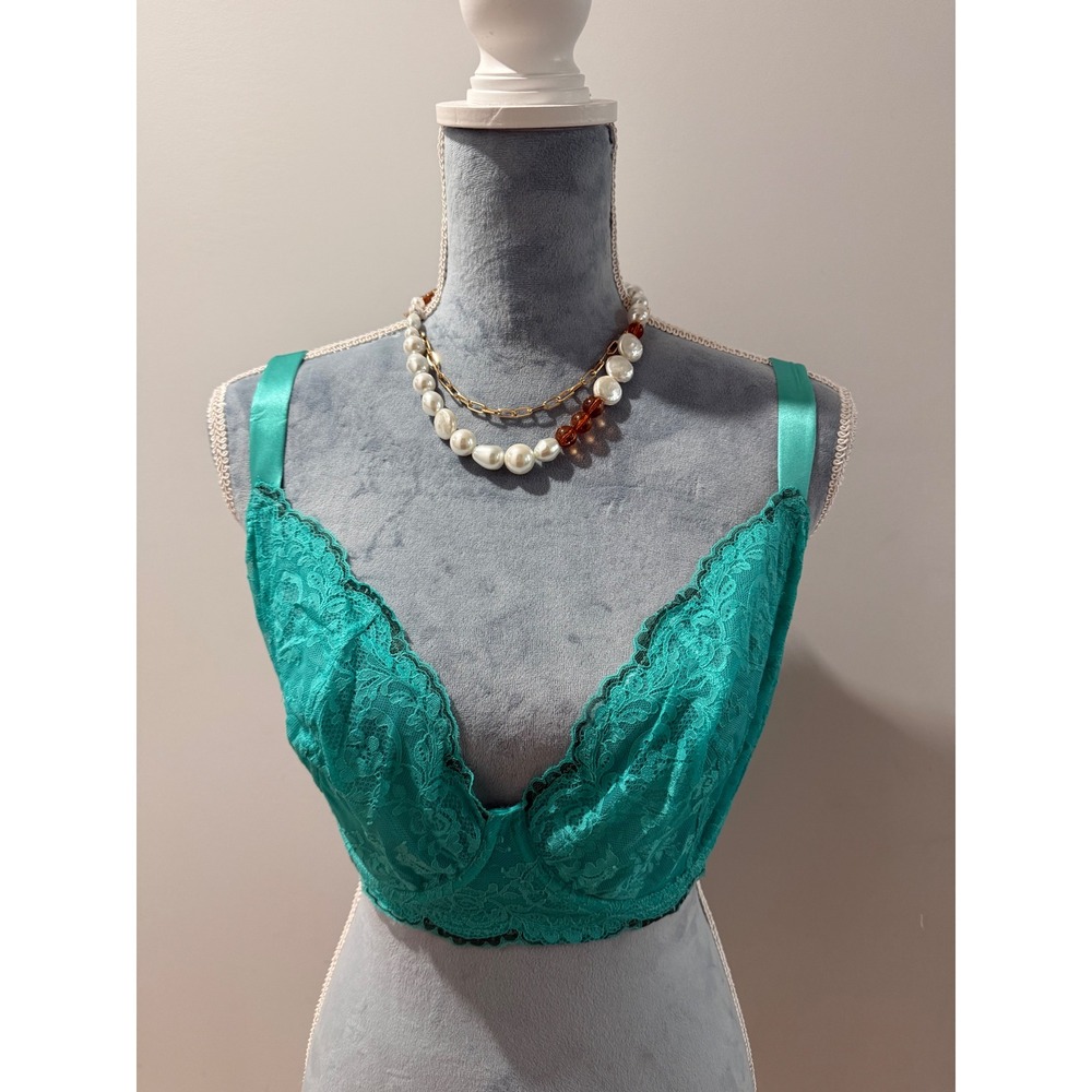 Cosabella Courtney Addy Green Sheer Lace Demi Underwire Bra 36G - Picture 3 of 13